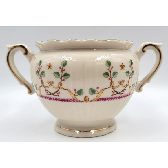 Syracuse Federal Shape Pendleton Sugar Bowl Gold Trim 1949 - 1966 - No Lid - Picture 3 of 8